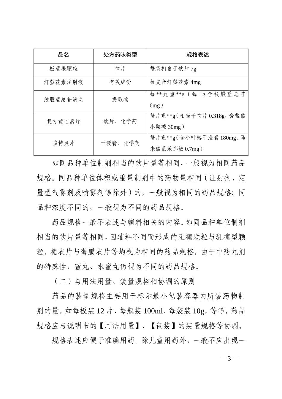 中成药规格表述技术指导原则_第3页