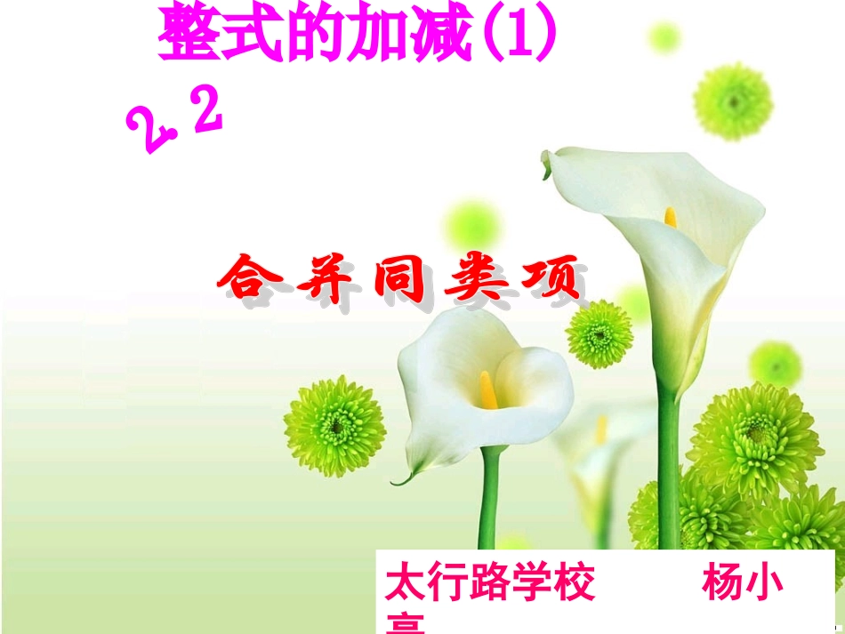 整式的加减1课件[Annotated]_第1页