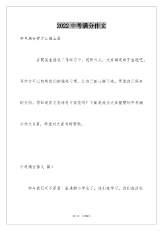 2024中考满分作文_401