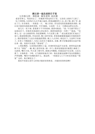 跟父亲一起生活的日子里（作文范文）