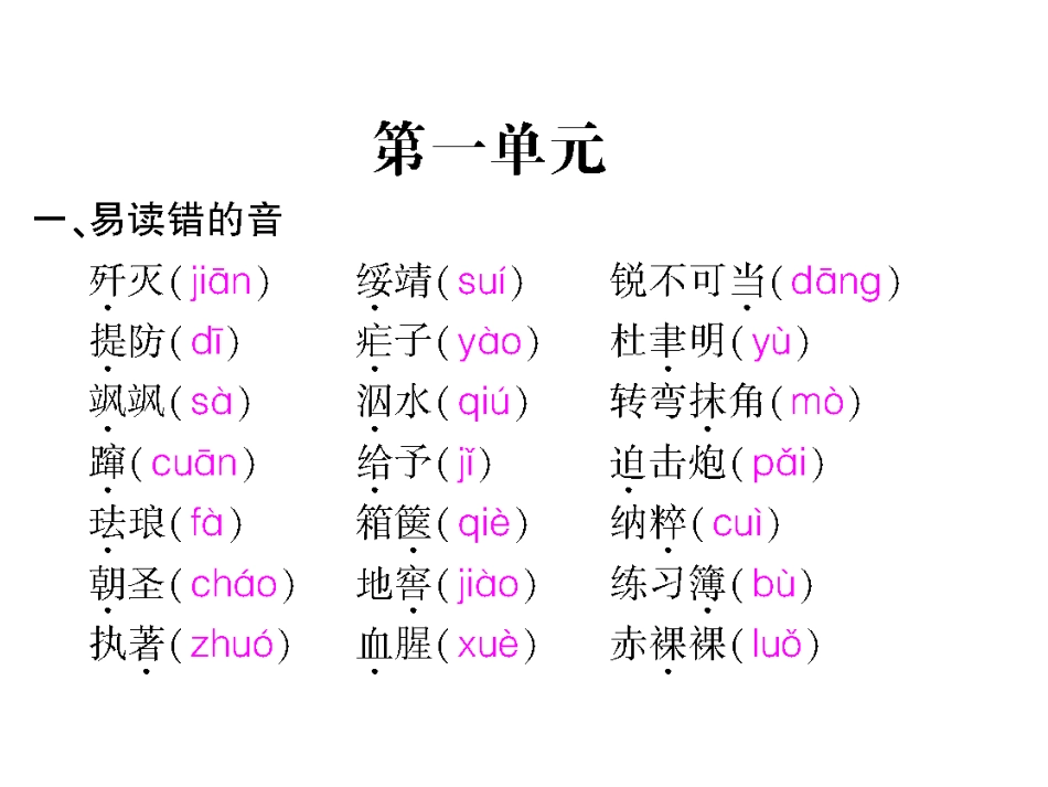 专题一字音与字形八年级复习_第2页