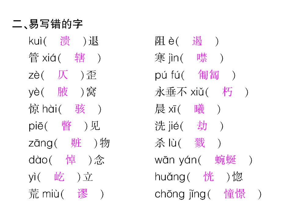 专题一字音与字形八年级复习_第3页