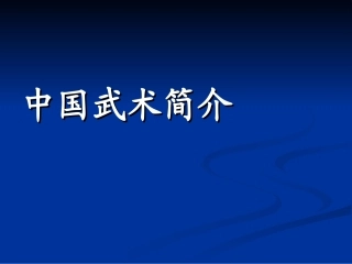 中国武术简介