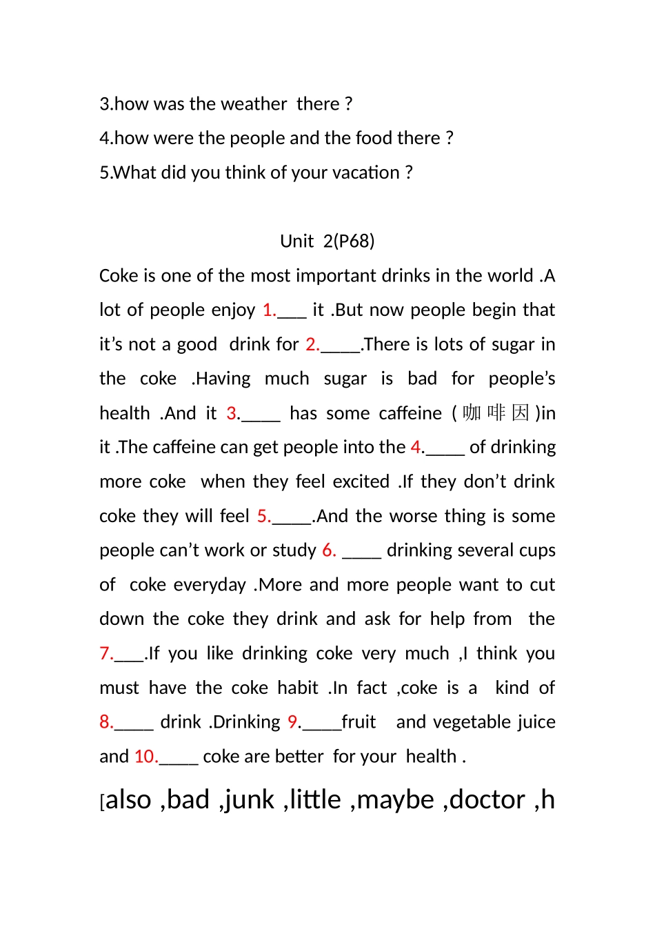 八年级完型(B)_第2页