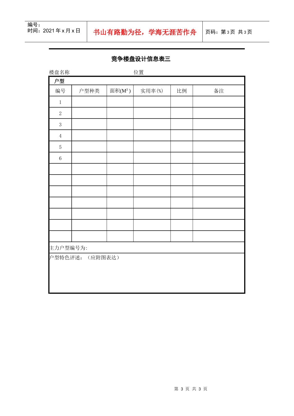 竞争楼盘信息表_第3页