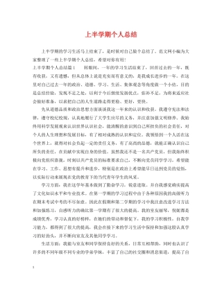 上半学期个人总结 