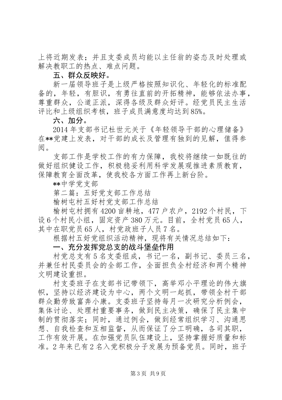 XX年五好党支部工作总结_第3页
