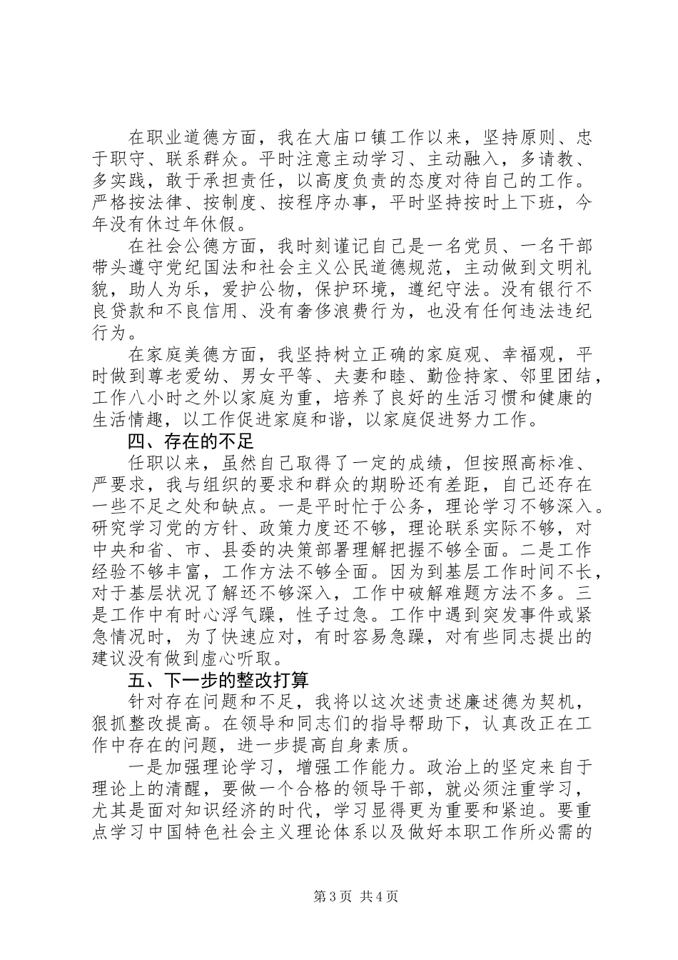 XX年乡镇镇长述职述廉报告_第3页