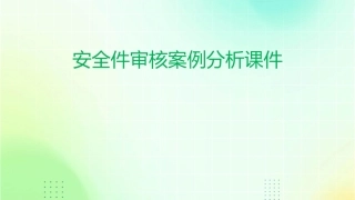 安全件审核案例分析课件