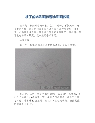 桔子的水彩画步骤水彩画教程