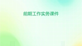 前期工作实务课件