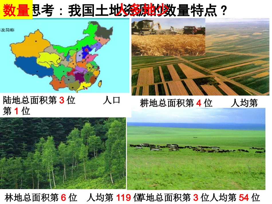 八年级地理上册第二节中国的土地资源课件湘教版修改_第3页