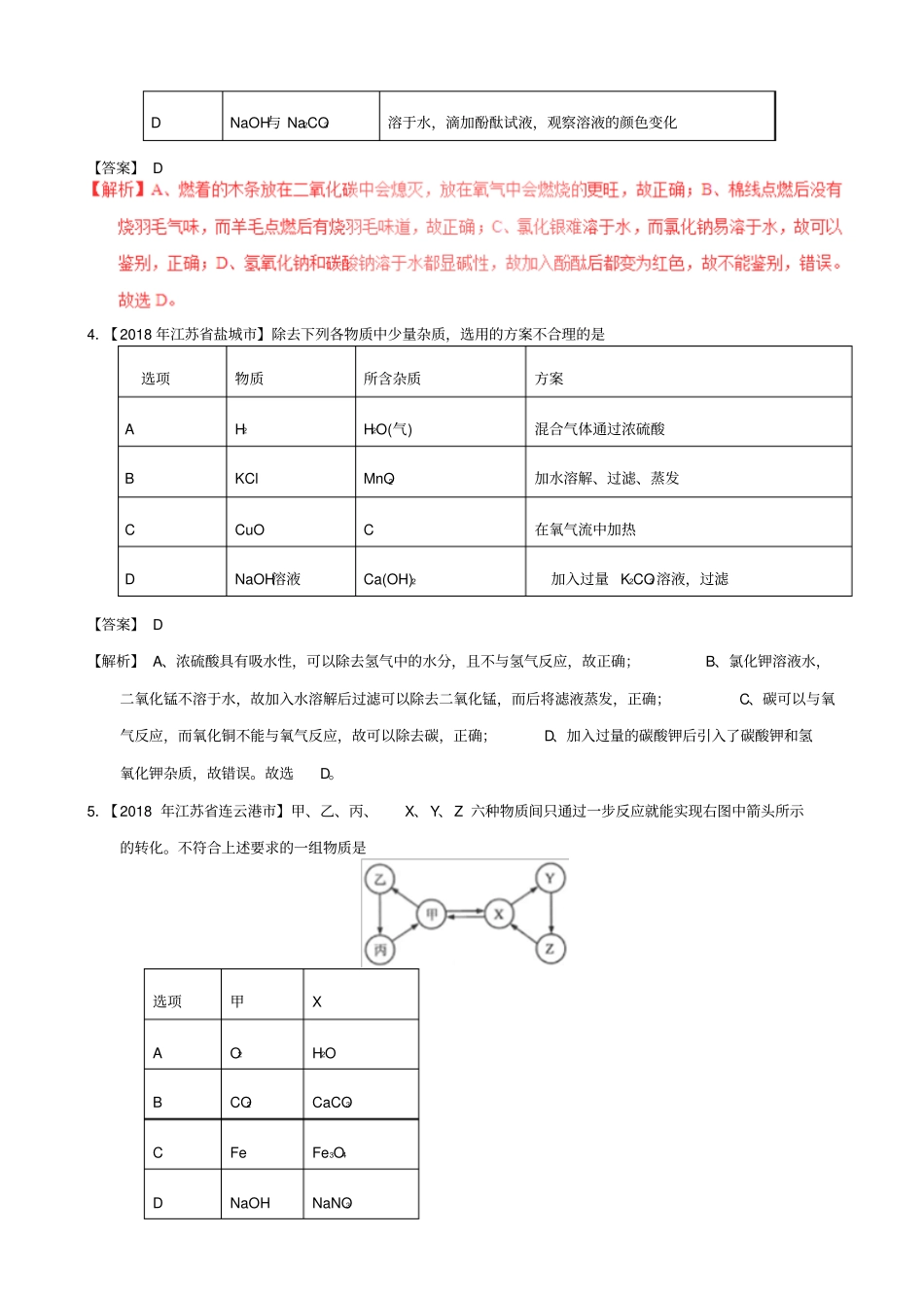 2019届中考化学试题分项汇编：专题101_常见的酸和碱_含解析_第2页