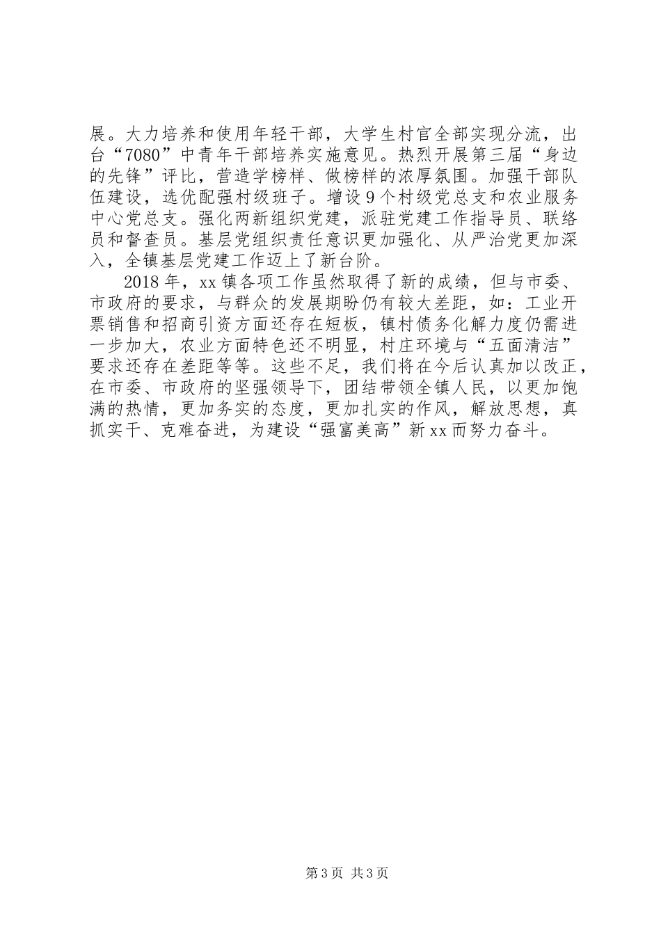 XX年乡镇党政领导班子述职报告_第3页