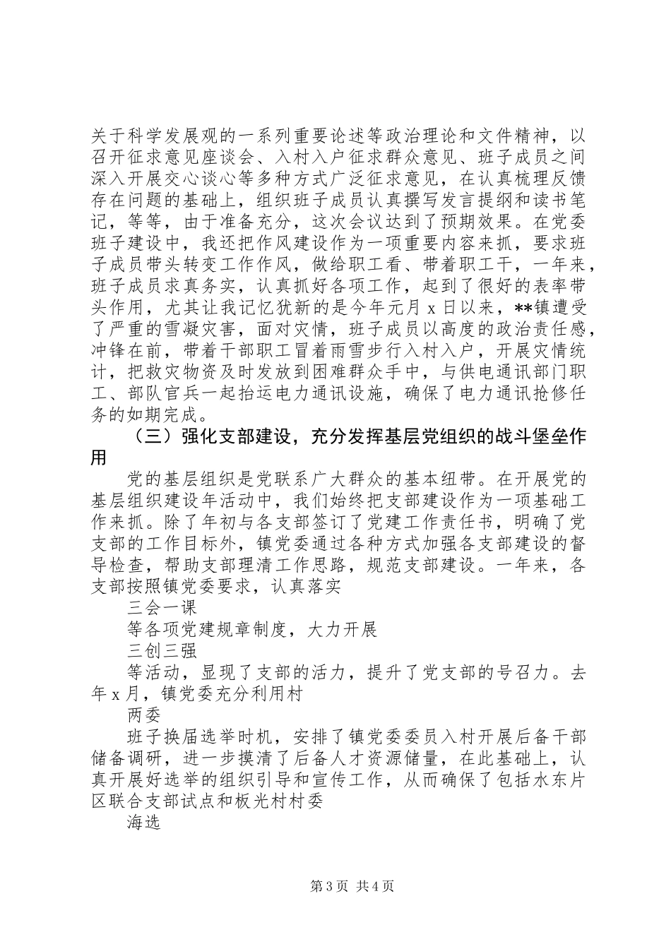 XX年乡镇党委书记基层党建述职报告范文_第3页