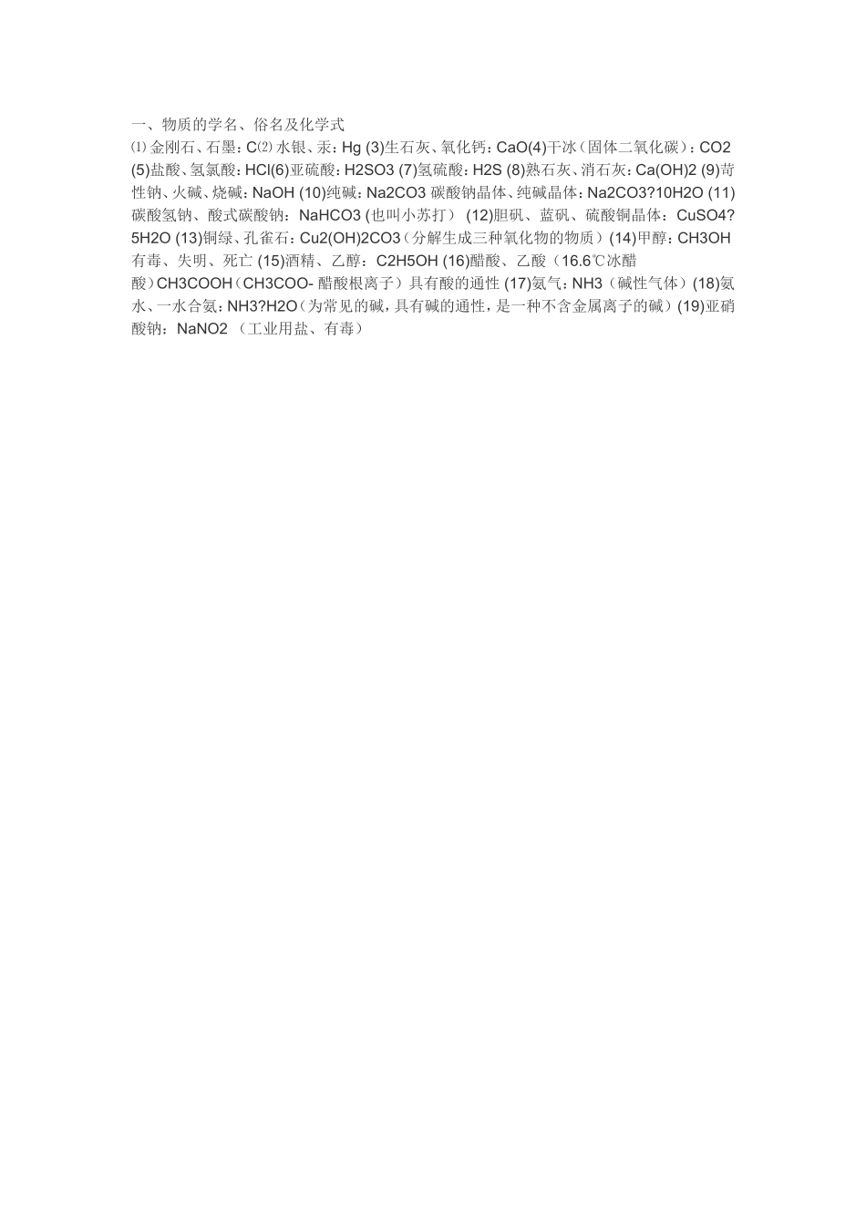 物质的俗名化学式_第1页