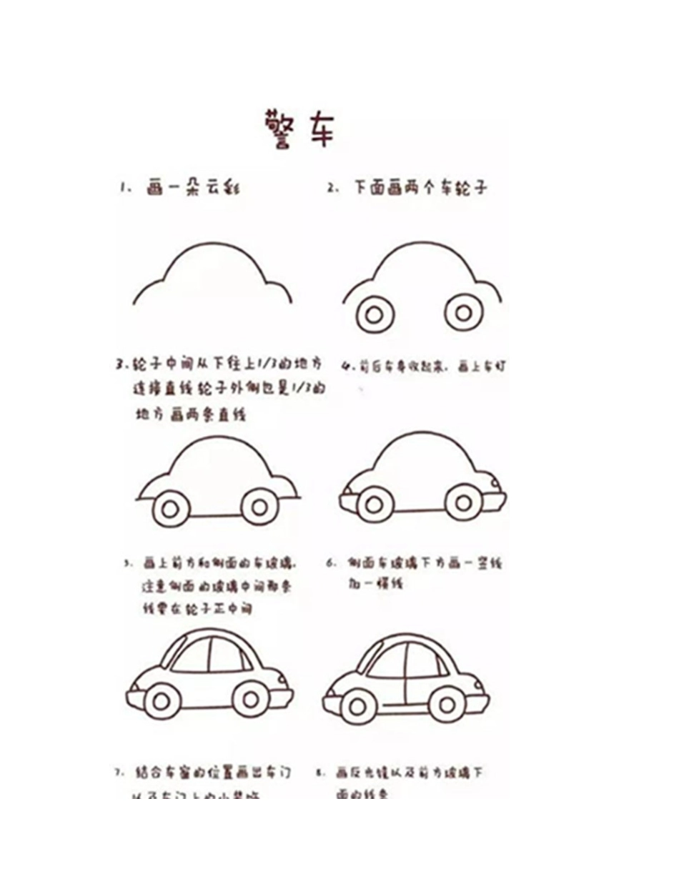 警车的简笔画简笔画作品1_第2页