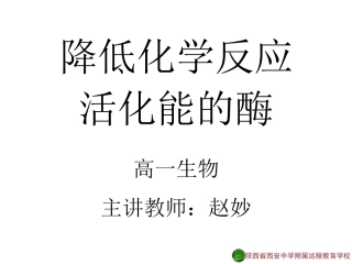 降低化学反应活化能的酶2-赵妙12-11-20