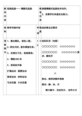 中学体育课田径教案2