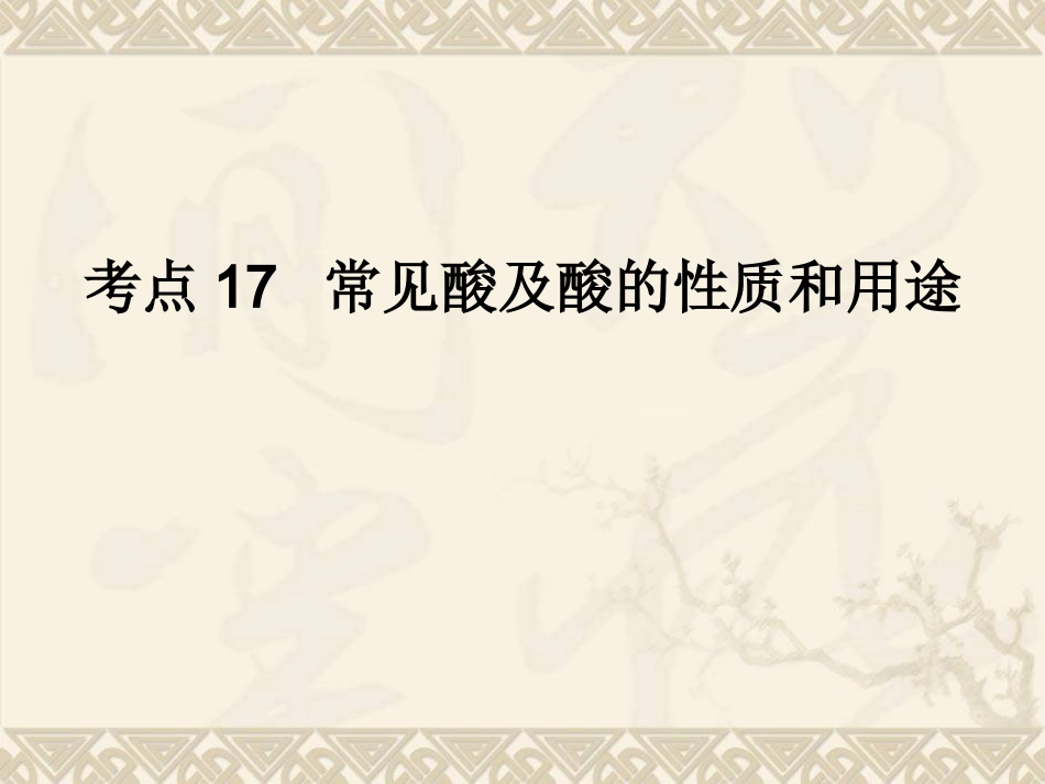 考点17常见酸及酸的性质和用途_第1页