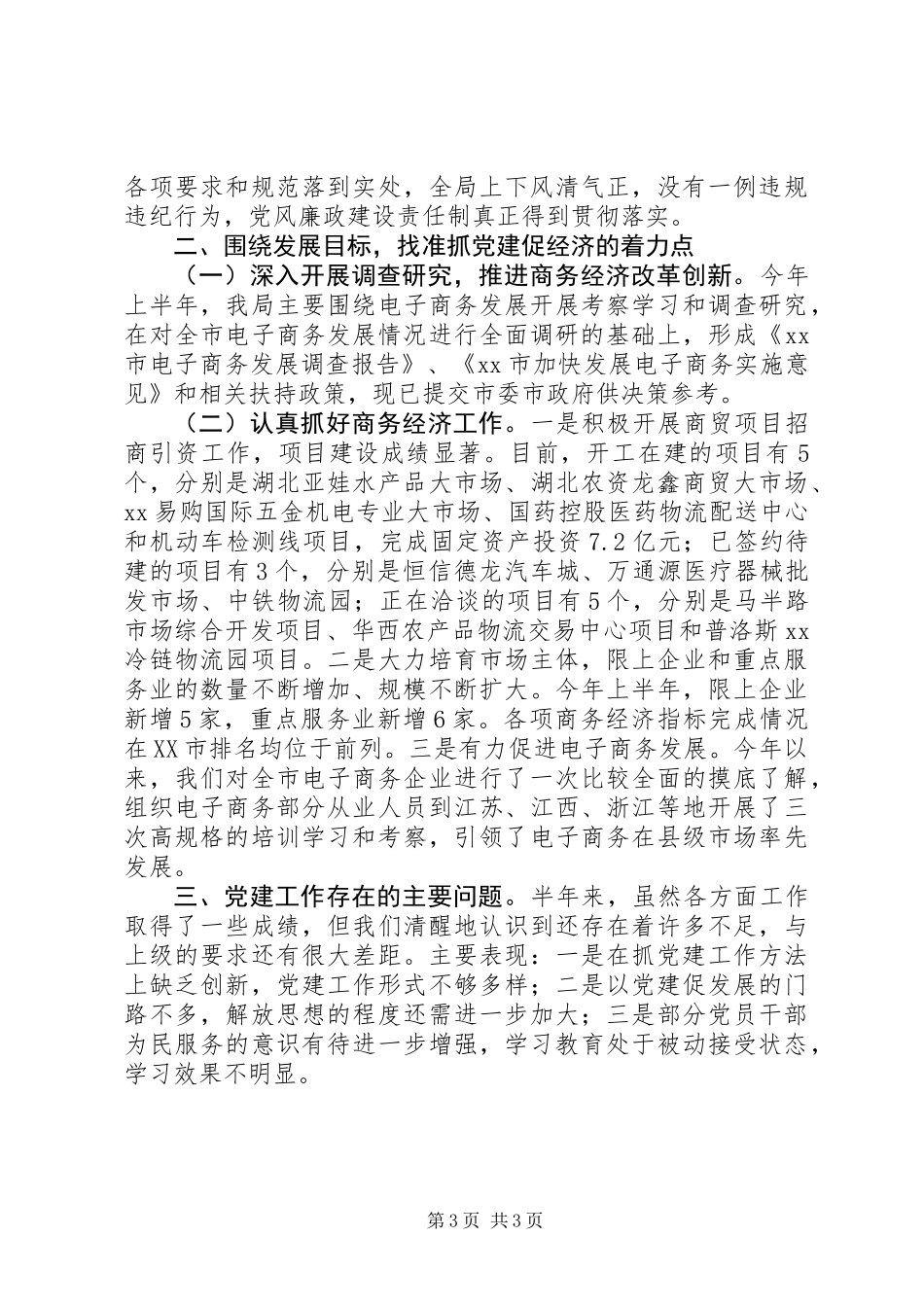 XX年上半年党务工作总结_第3页