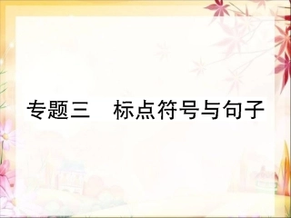 专题三标点符号与句子