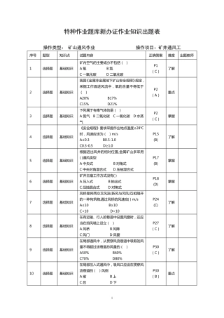 矿山通风题库 