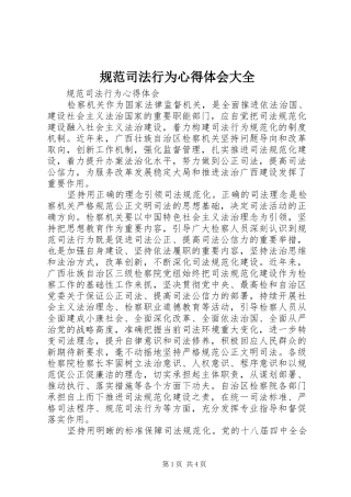 规范司法行为心得体会大全 