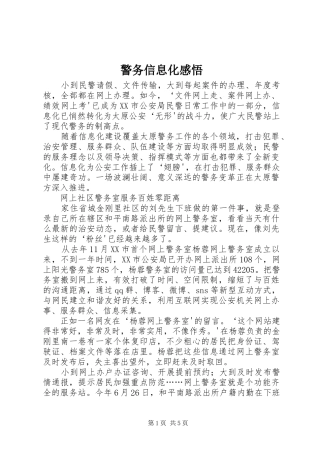 警务信息化感悟 
