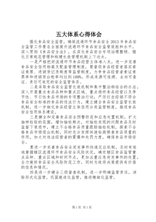 五大体系心得体会 