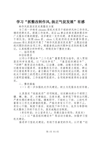 学习“抓整改转作风,扬正气促发展”有感 