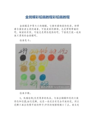 金斑蝶彩铅画教程彩铅画教程