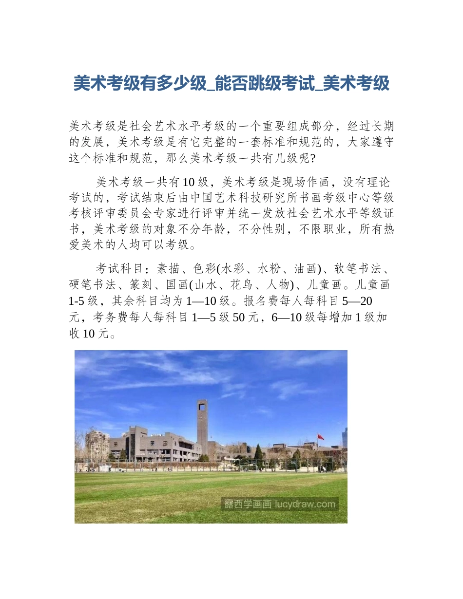 美术考级有多少级_能否跳级考试_美术考级_第1页