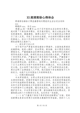 XX肃清郭徐心得体会 