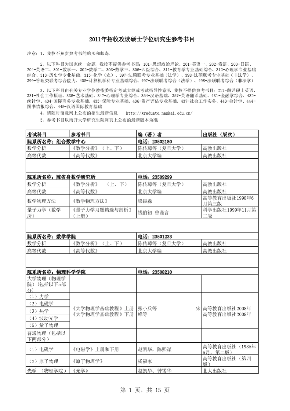 南开参考书 _第1页