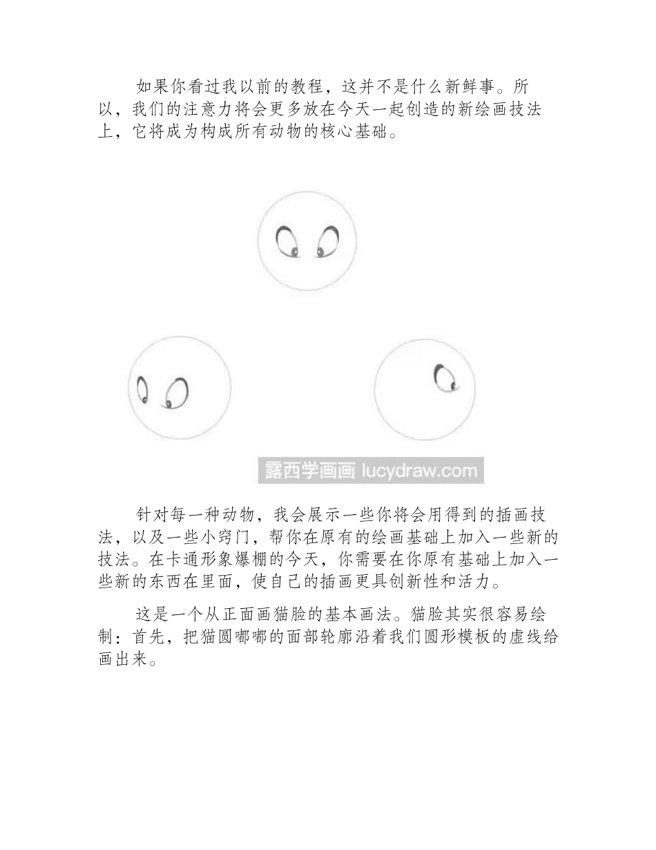 卡通动物动漫教程，告诉你如何画猫脸！漫画教程_第2页