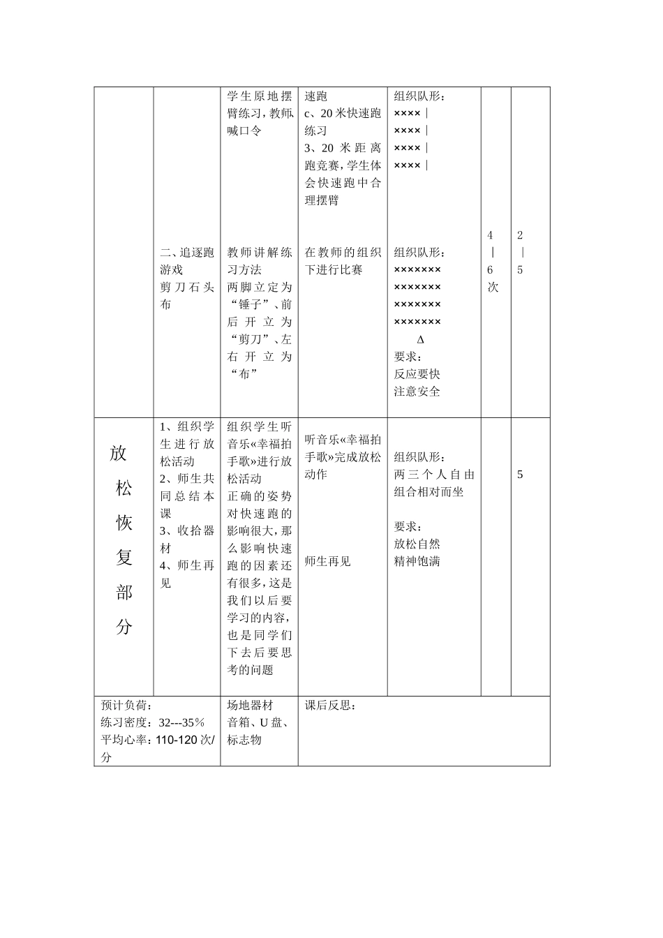七年级快速跑教案设计_第3页