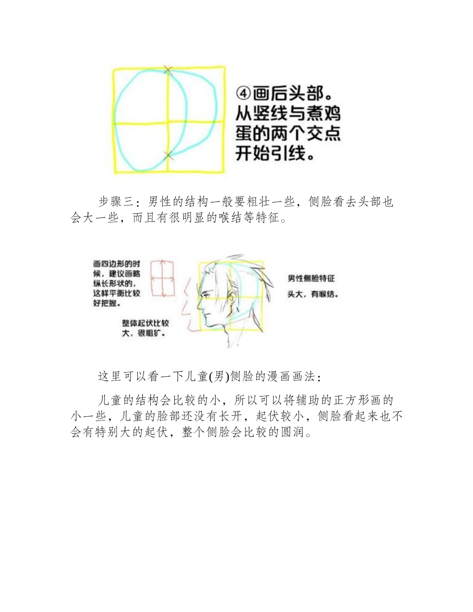 漫画教程：男性侧脸的画法漫画教程_第2页
