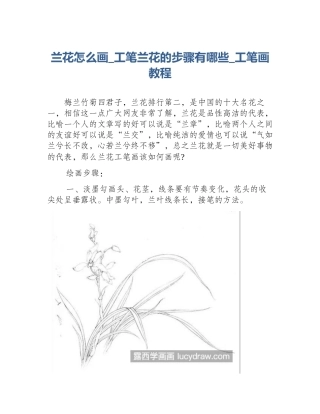 兰花怎么画_工笔兰花的步骤有哪些_工笔画教程