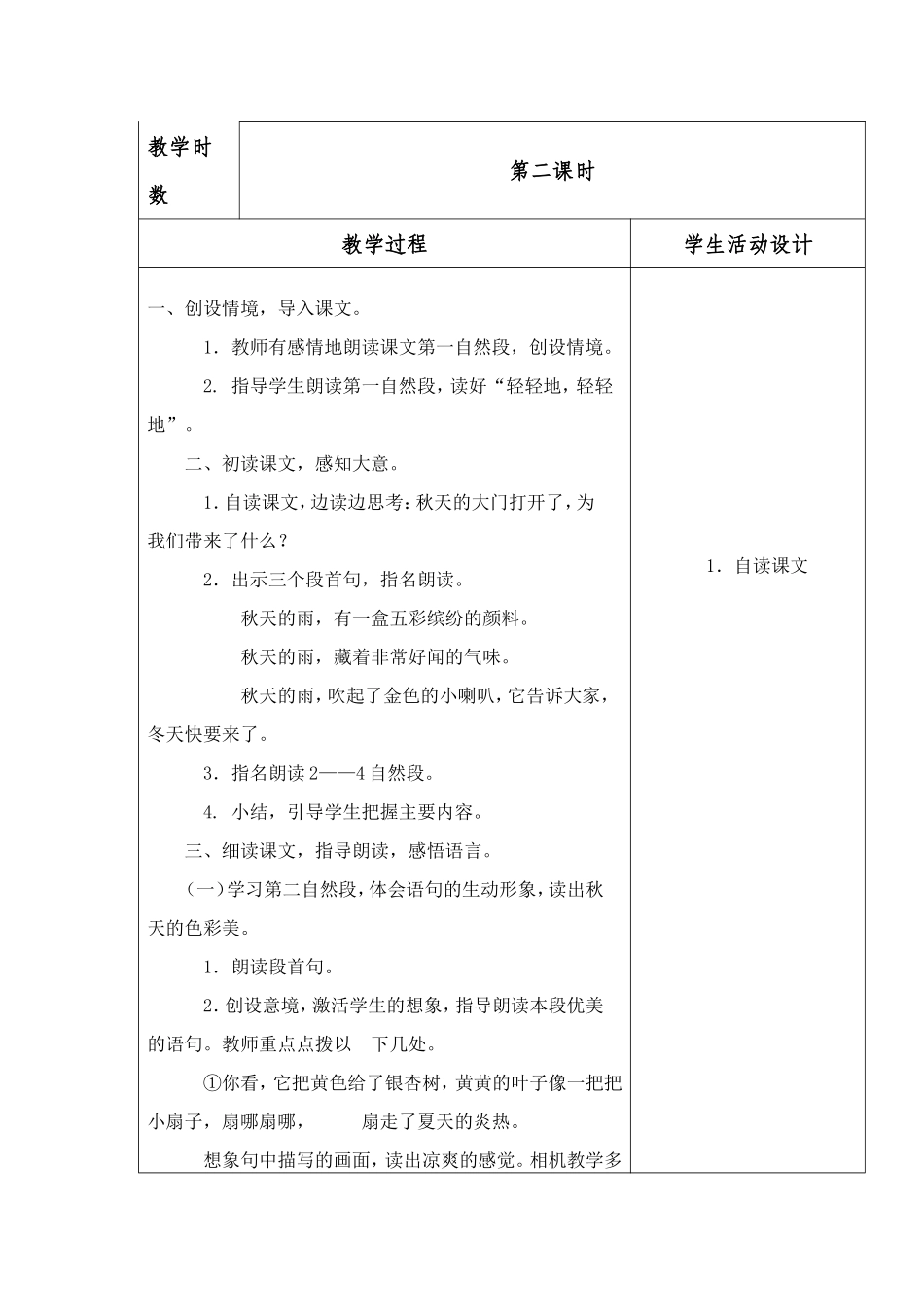 徐虎教学设计《秋天的雨》_第2页