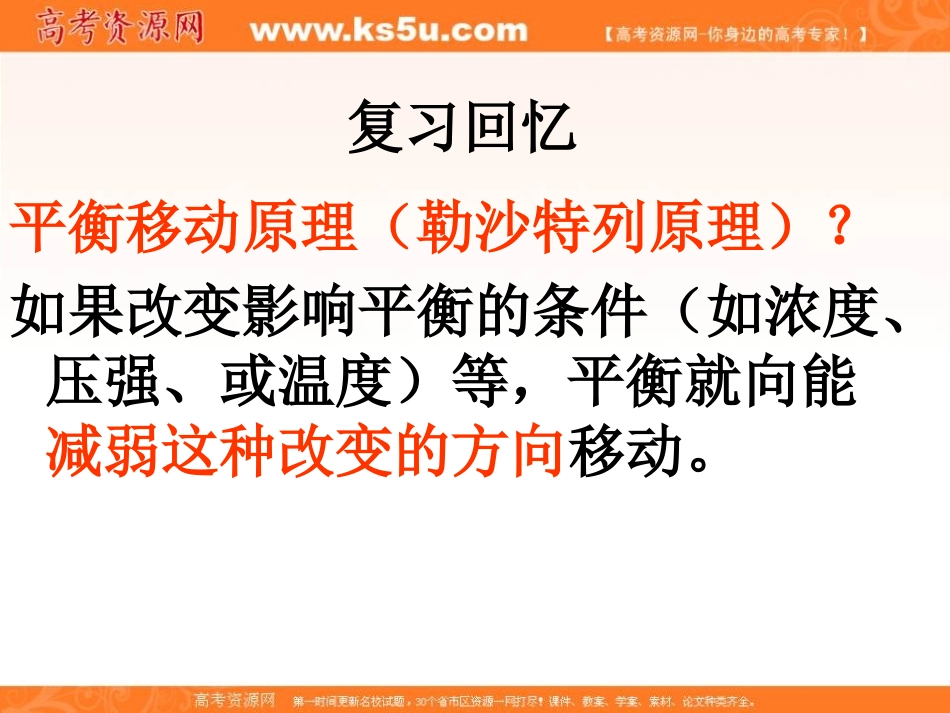 2012高二化学课件：选修4第2章第3节化学平衡（第4课时）（人教版选修4）_第2页