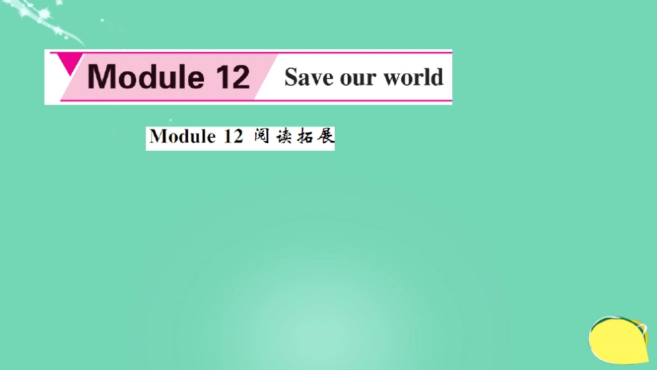 九年级英语上册-Module 12 Save our world阅读拓展课件 (新版)外研版1_第2页