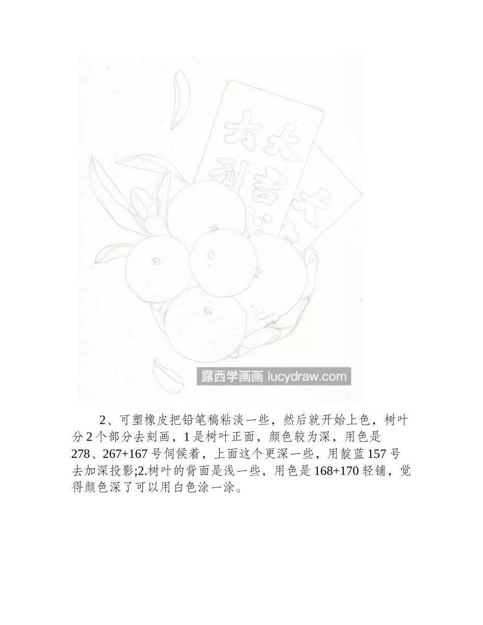 橘子怎么画_如何画大吉大利_彩铅画教程_第2页