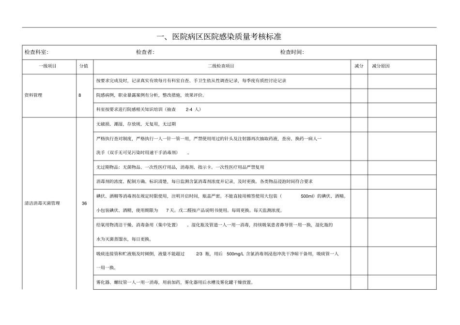 2019年医院感染质量检查标准_第2页
