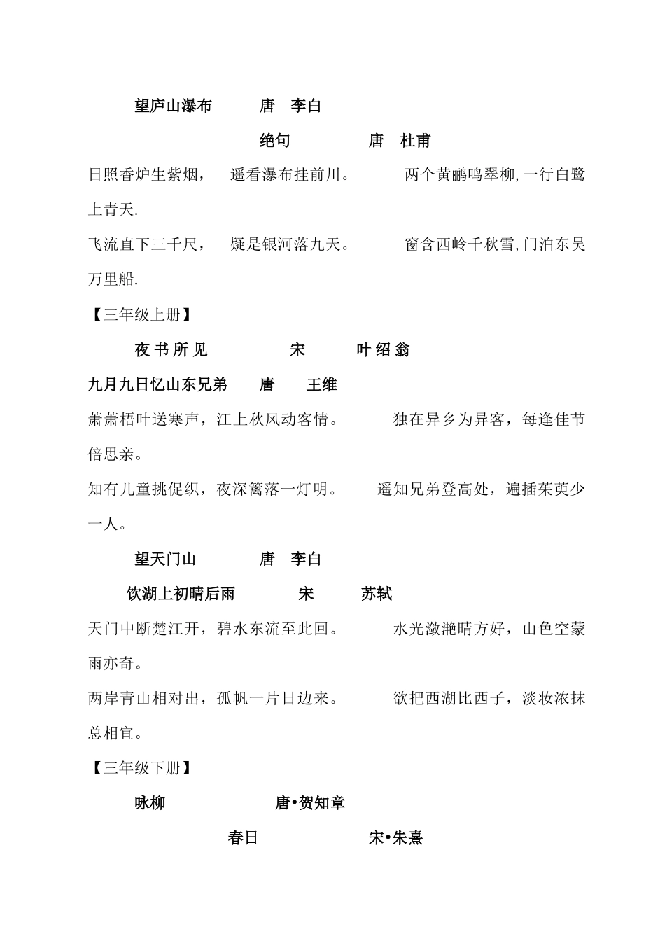 一到六年级古诗及日积月累_第3页