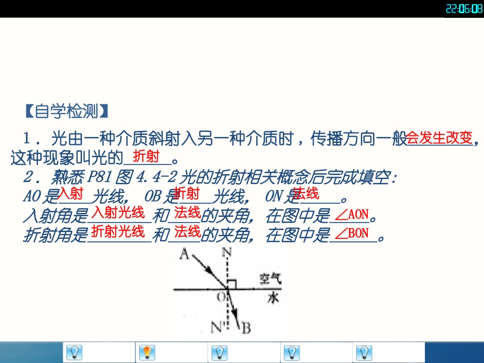 八年级上册4-4《光的折射》课件_第1页