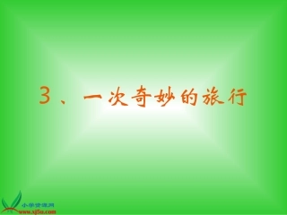 一次奇妙的旅行