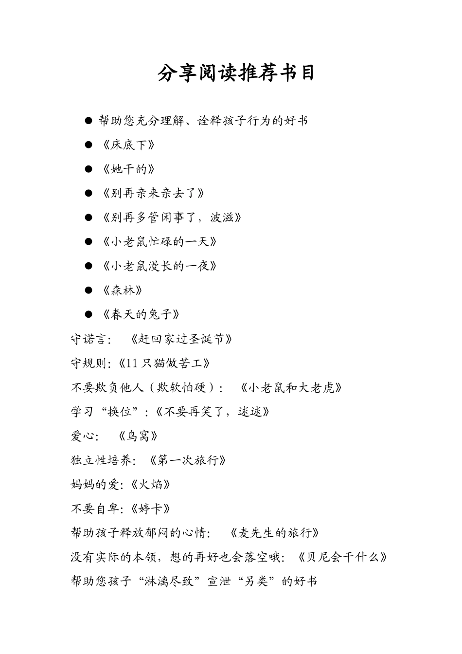 分享阅读推荐书目_第1页
