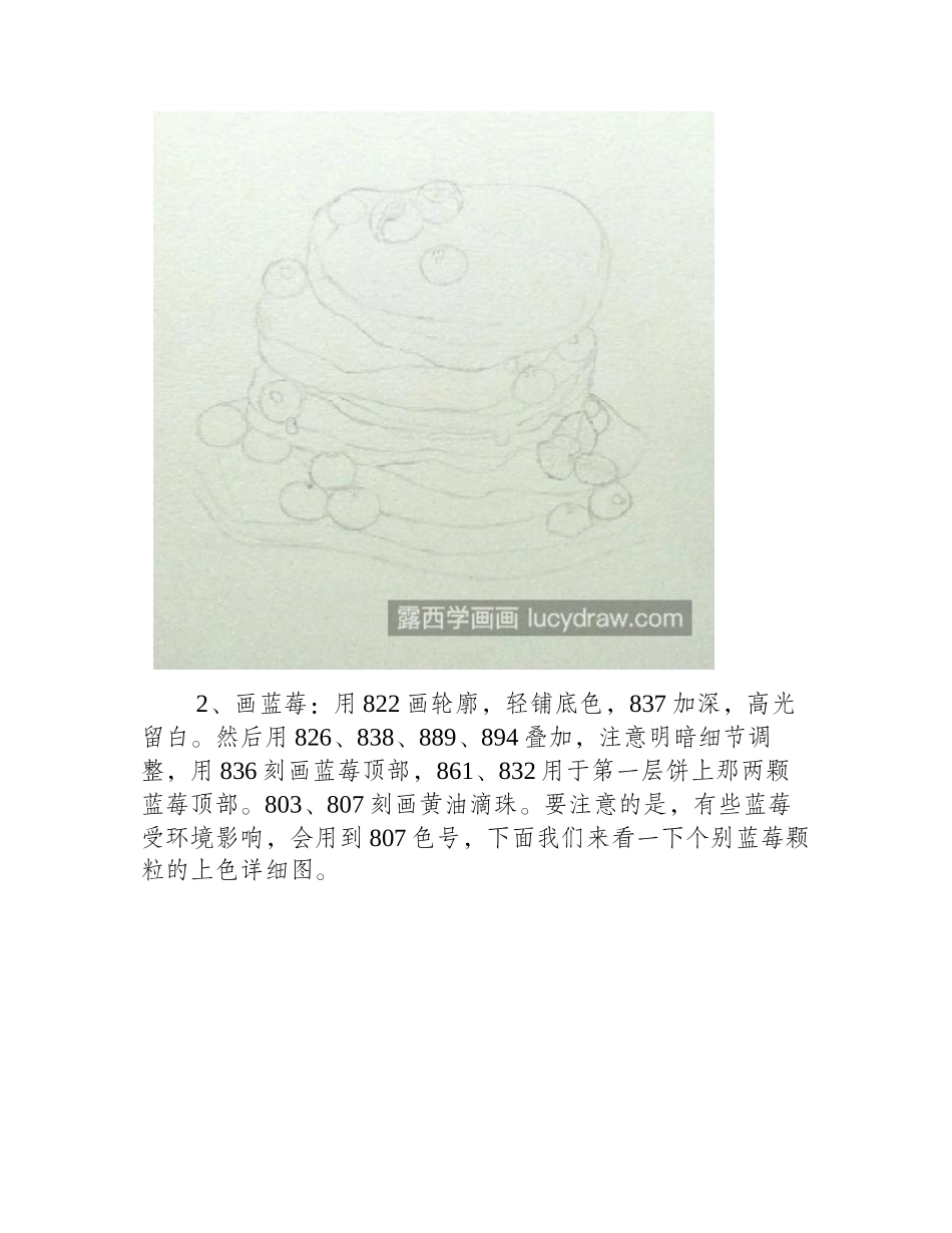 蓝莓松饼怎么画_有哪些绘画步骤_彩铅画教程_第2页