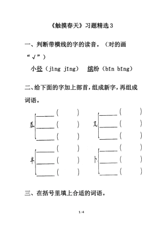 《触摸春天》习题